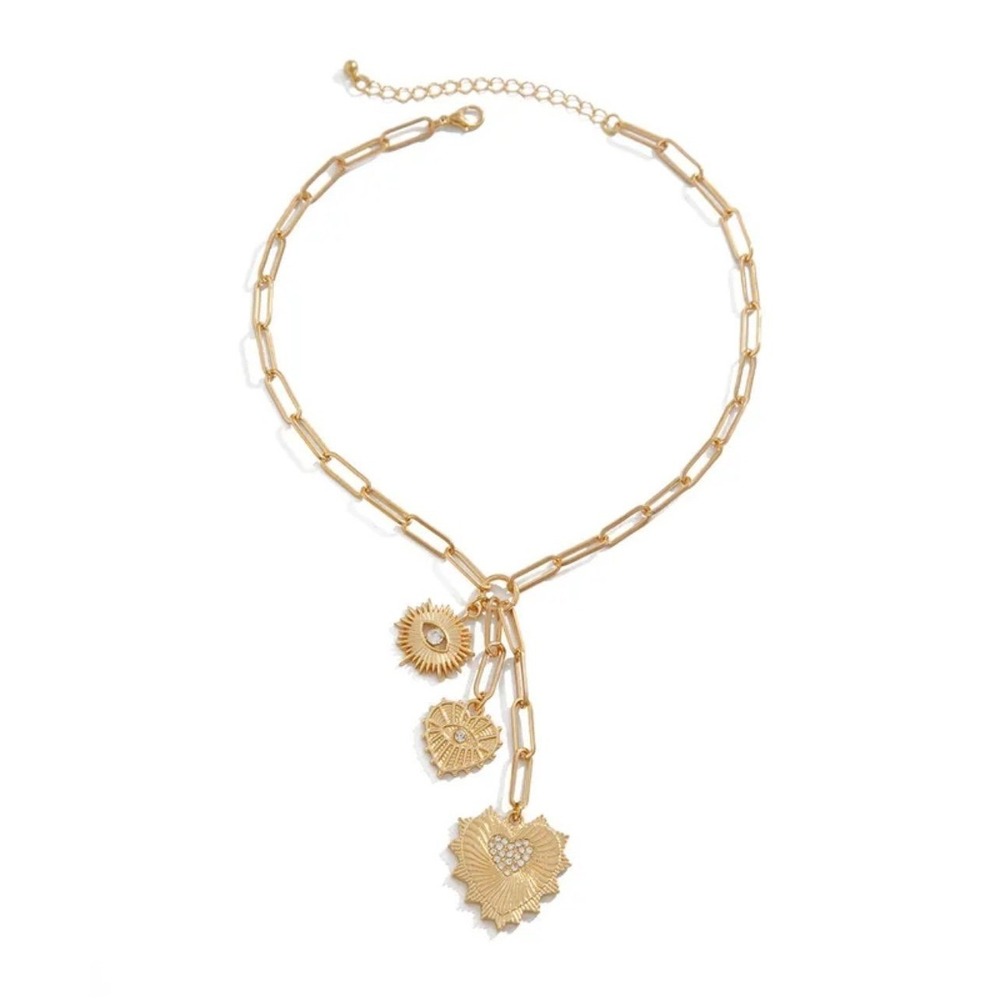 NEW  Fashion Y-Shaped Necklace With Cubic Zirconia‎ Heart Pendant For Women - Picture 2 of 8